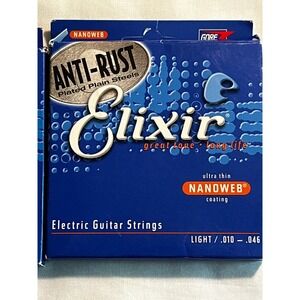 Elixir 12052 Nanoweb Coating Light Electric Guitar Strings Set Pack 10-46